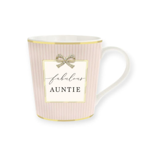 Picture of MADELINE FABULOUS AUNTIE PINK STRIPED MUG